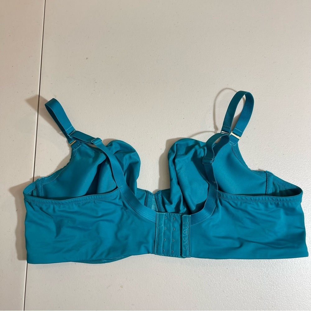 Cacique Unlined Balconette Teal Underwire Bra Women Size 46DD - Picture 2 of 6